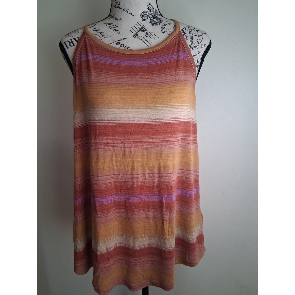 24/7 by Maurices Womens Large Striped Tank Top Orange Purple Sunset Sleeveless